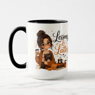 Mug noir d'Halloween pour enseignant Tasse de latt