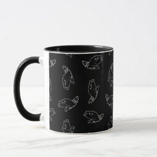 Mug Noir d'ours blancs de motif d'impression d'art