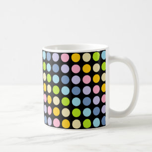 Mug Noir en pastel de pois d'arc-en-ciel