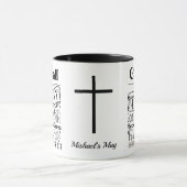 Mug noir et blanc, 1 Pierre 5:7, chrétien (Centre)