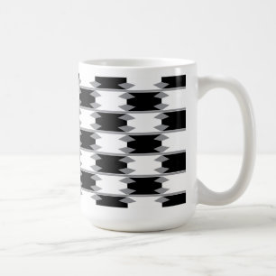 Mug Noir et blanc À damiers Abstrait