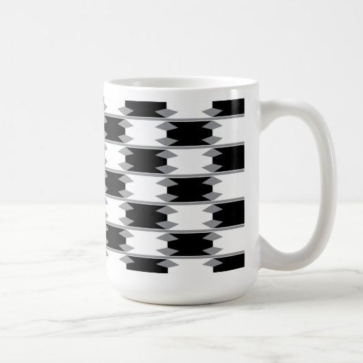 Mug Noir et blanc À damiers Abstrait (Droite)