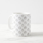 Mug Noir et blanc, à main fine, Fantômes volants (Devant gauche)