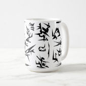 Mug Noir Et Blanc Abstrait Art Funky (Devant droit)