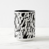 Mug Noir et blanc Abstrait Brushstrokies Art (Centre)