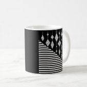 Mug Noir et blanc, abstrait, géométrique, simple, Scan (Devant droit)
