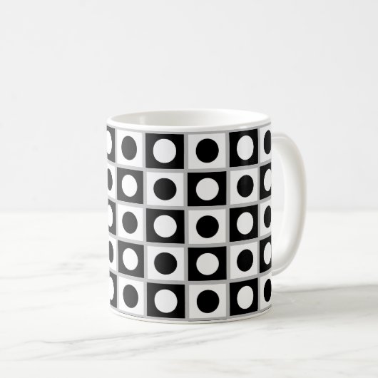 Mug Noir et blanc Abstrait moderne (Devant droit)