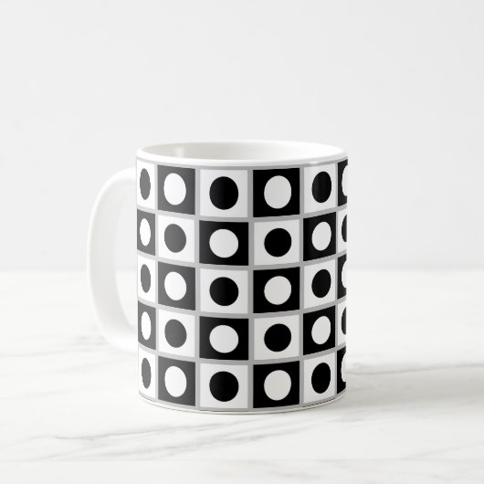 Mug Noir et blanc Abstrait moderne (Devant gauche)