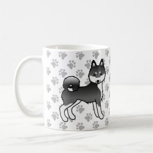 Mug Noir Et Blanc Alaskan Klee Kai Cute Chien & Pâtes