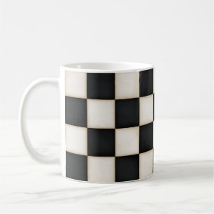 Mug Noir et blanc antique À damiers