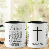 Mug noir et blanc, Café & Jésus, Christian