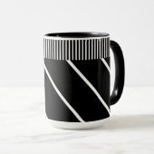 Mug noir et blanc - Chic en bandes (Devant droit)