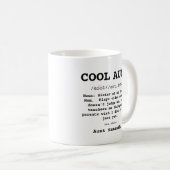 Mug Noir Et Blanc Cool Tante Définition (Devant droit)