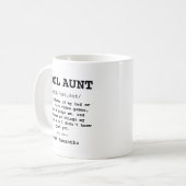 Mug Noir Et Blanc Cool Tante Définition (Devant gauche)