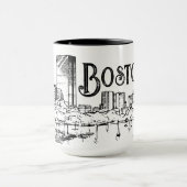 Mug noir et blanc de Boston (Centre)