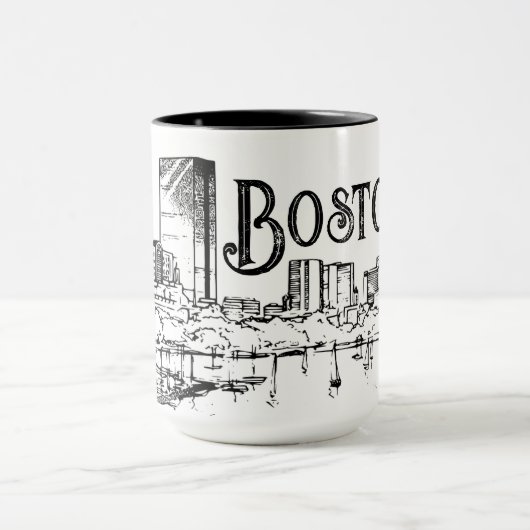 Mug noir et blanc de Boston (Centre)
