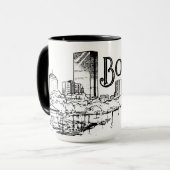 Mug noir et blanc de Boston (Devant gauche)