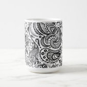 Mug Noir Et Blanc Floral Paisley Design (Centre)