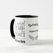 Mug noir et blanc, Grateful Heart (Devant gauche)