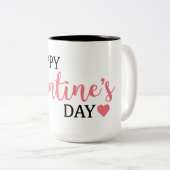 Mug noir et blanc Heureuse Sainte-Valentin (Devant droit)