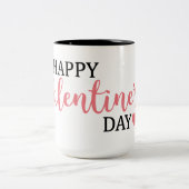 Mug noir et blanc Heureuse Sainte-Valentin (Centre)