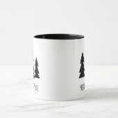 Mug Noir et blanc Joyeux Noël Whimsical Woodland (Centre)