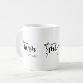 Mug Noir et Blanc Maman Élégante à Script à l'Arc Étab (Devant gauche)