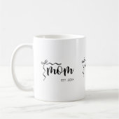 Mug Noir et Blanc Maman Élégante à Script à l'Arc Étab (Gauche)