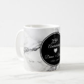 Mug Noir Et Blanc Marbré Et Coeur (Devant gauche)