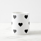 Mug Noir et blanc mignon Motif de coeur simple (Centre)