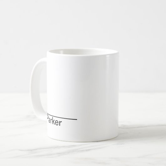 Mug Noir et blanc minimal classique (Devant gauche)