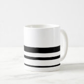 Mug Noir et blanc minimal trois bandes (Devant droit)