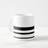 Mug Noir et blanc minimal trois bandes (Devant gauche)