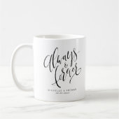 Mug Noir Et Blanc Moderne Toujours Et Toujours Script (Gauche)