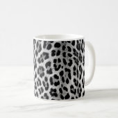 Mug Noir et blanc monochrome, motif léopard (Devant droit)