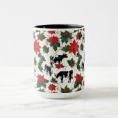 Mug Noir et blanc Noël Holstein Vaches laitières Flora (Centre)