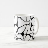 Mug Noir Et Blanc Retro les années 70 Design Graphique (Devant droit)