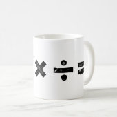 Mug Noir et blanc Tous les symboles mathématiques Lino (Devant droit)