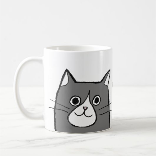 Mug Noir et blanc Tuxedo Chat Love cadeau Nom personna (Gauche)