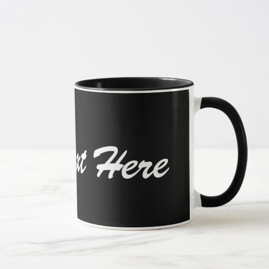 Mug Noir et blanc votre Modèle de Musique de texte (Droite)