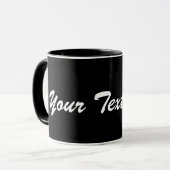 Mug Noir et blanc votre Modèle de Musique de texte (Devant gauche)