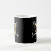 Mug Noir et or 21e anniversaire script moderne design (Centre)