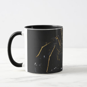 Mug Noir et Or Araignée Mystique et Toile de Rosé
