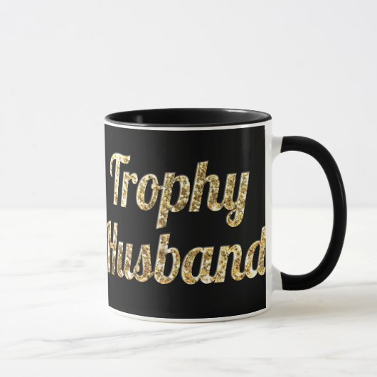 Mug Noir et or de mari de trophée scintillants (Droite)