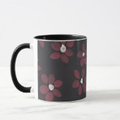 Mug Noir et rose floraux (Gauche)