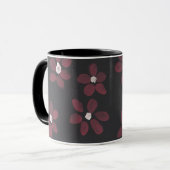 Mug Noir et rose floraux (Devant gauche)