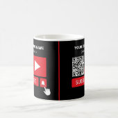 Mug Noir et rouge élégant - QR Code, Youtube - Vlogger (Centre)