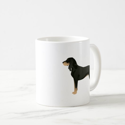 Mug Noir et Tan Coonhound Basic race personnalisable (Devant droit)