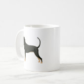 Mug Noir et Tan Coonhound Basic race personnalisable (Devant gauche)