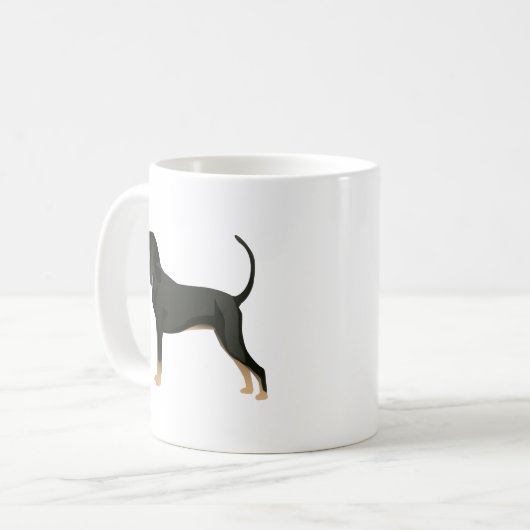 Mug Noir et Tan Coonhound Basic race personnalisable (Devant gauche)